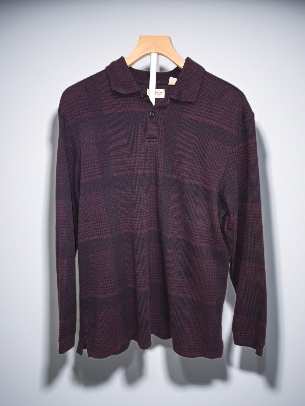 Haggar Deep Burgundy Polo Shirt Mens L